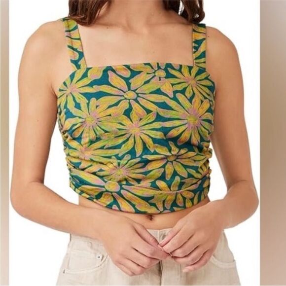 Free People NWT All Tied Up Top in tropical Combo Size Small - Picture 2 of 4